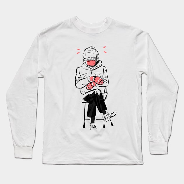 Grumpy Bernie Long Sleeve T-Shirt by dylanbeedoodles